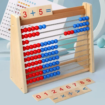 Boulier Montessori en bois avec Cartes Aire de jeux 
