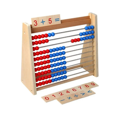 Boulier Montessori en bois avec Cartes Aire de jeux