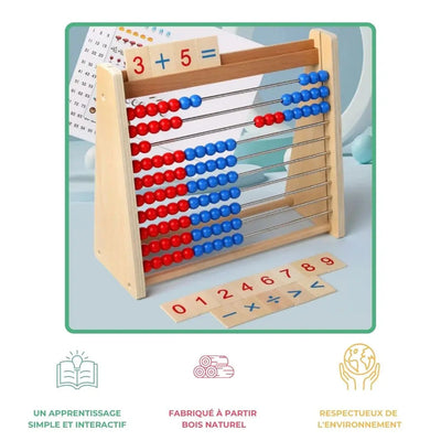 Boulier Montessori en bois avec Cartes Aire de jeux 