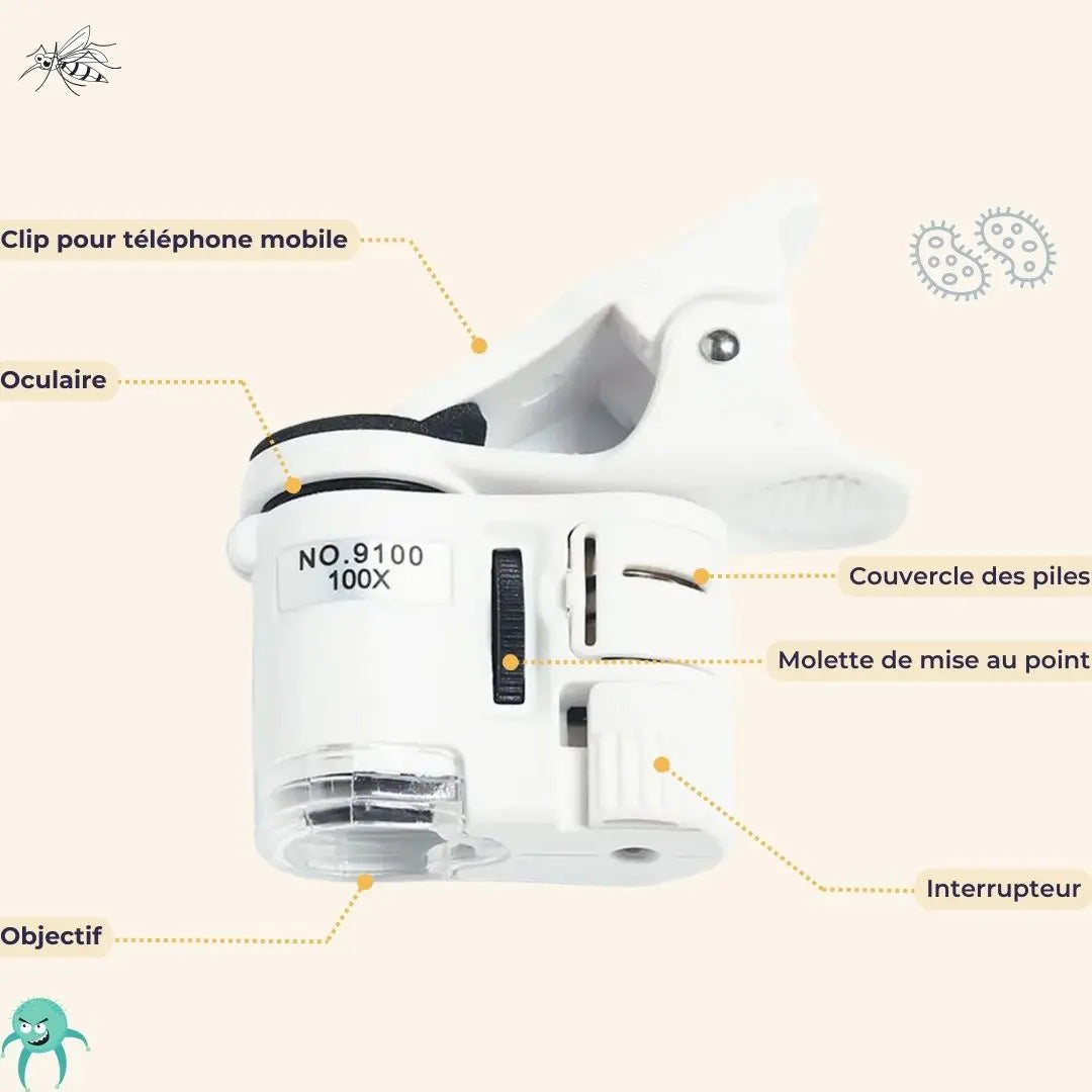 Mini Microscope Smartphone Enfant Aire de jeux 