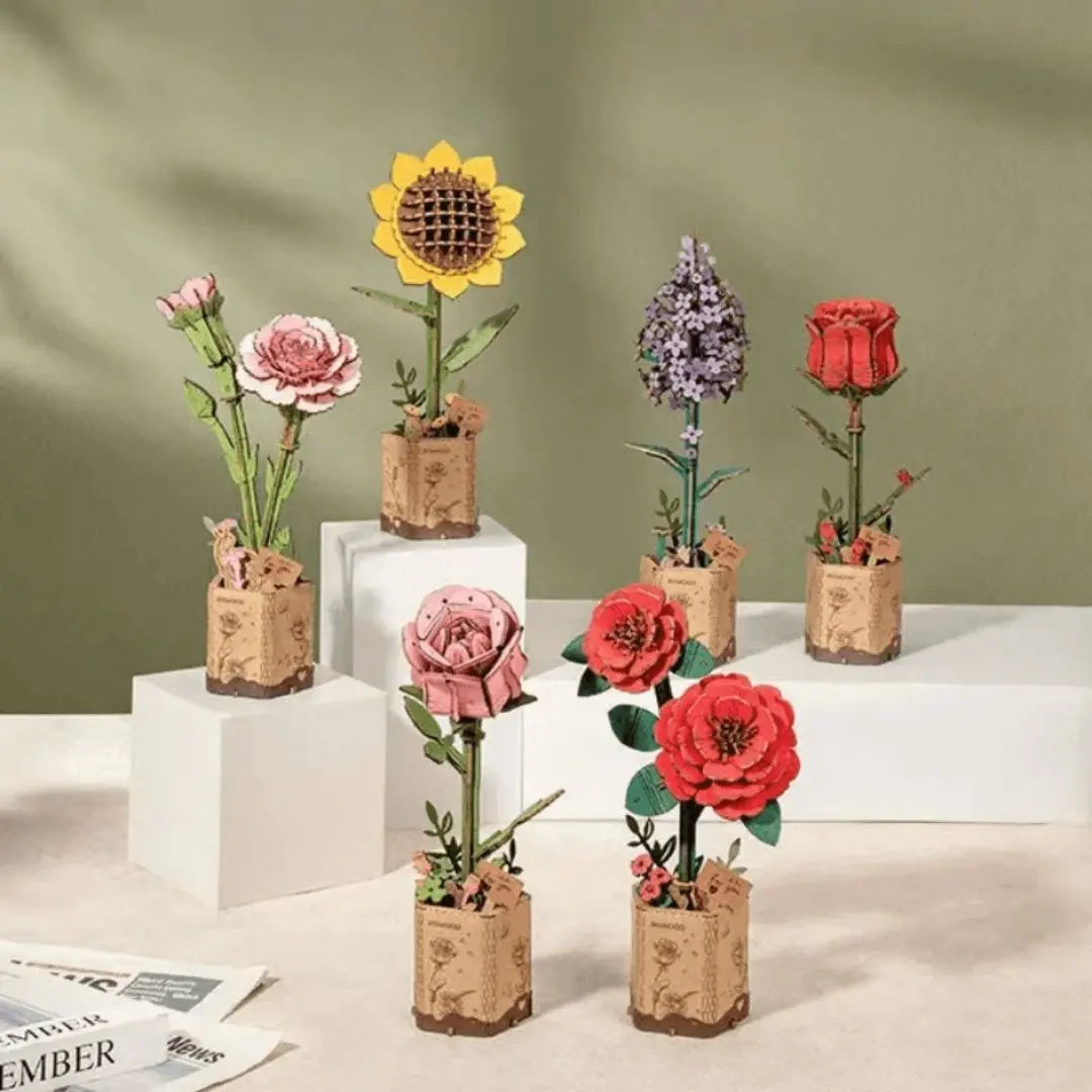 Puzzle 3D Fleurs en Bois Aire de jeux