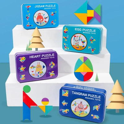 Tangram Montessori en bois Aire de jeux
